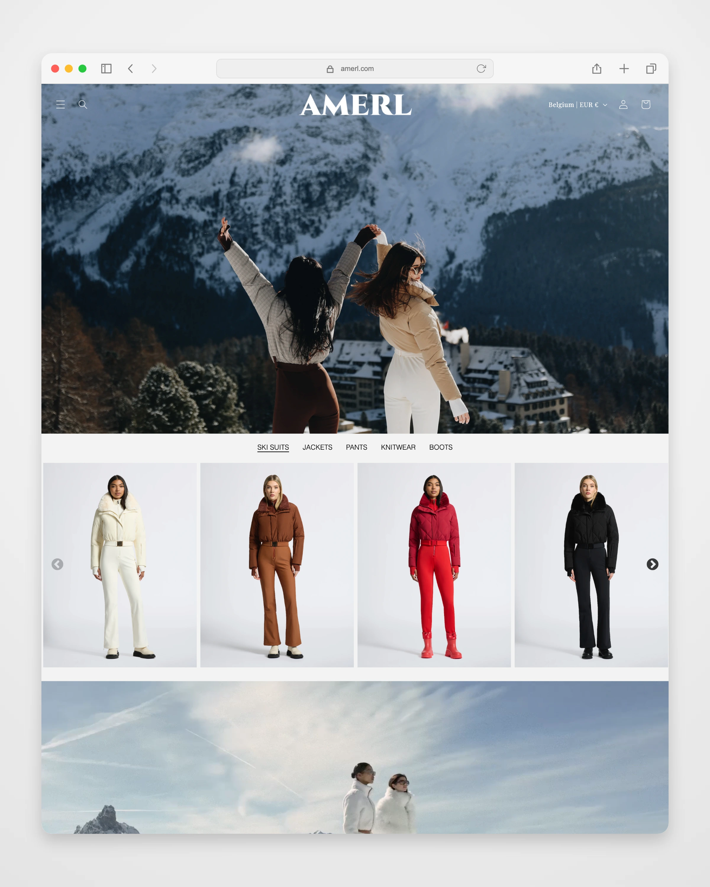 AMERL collection page mockup