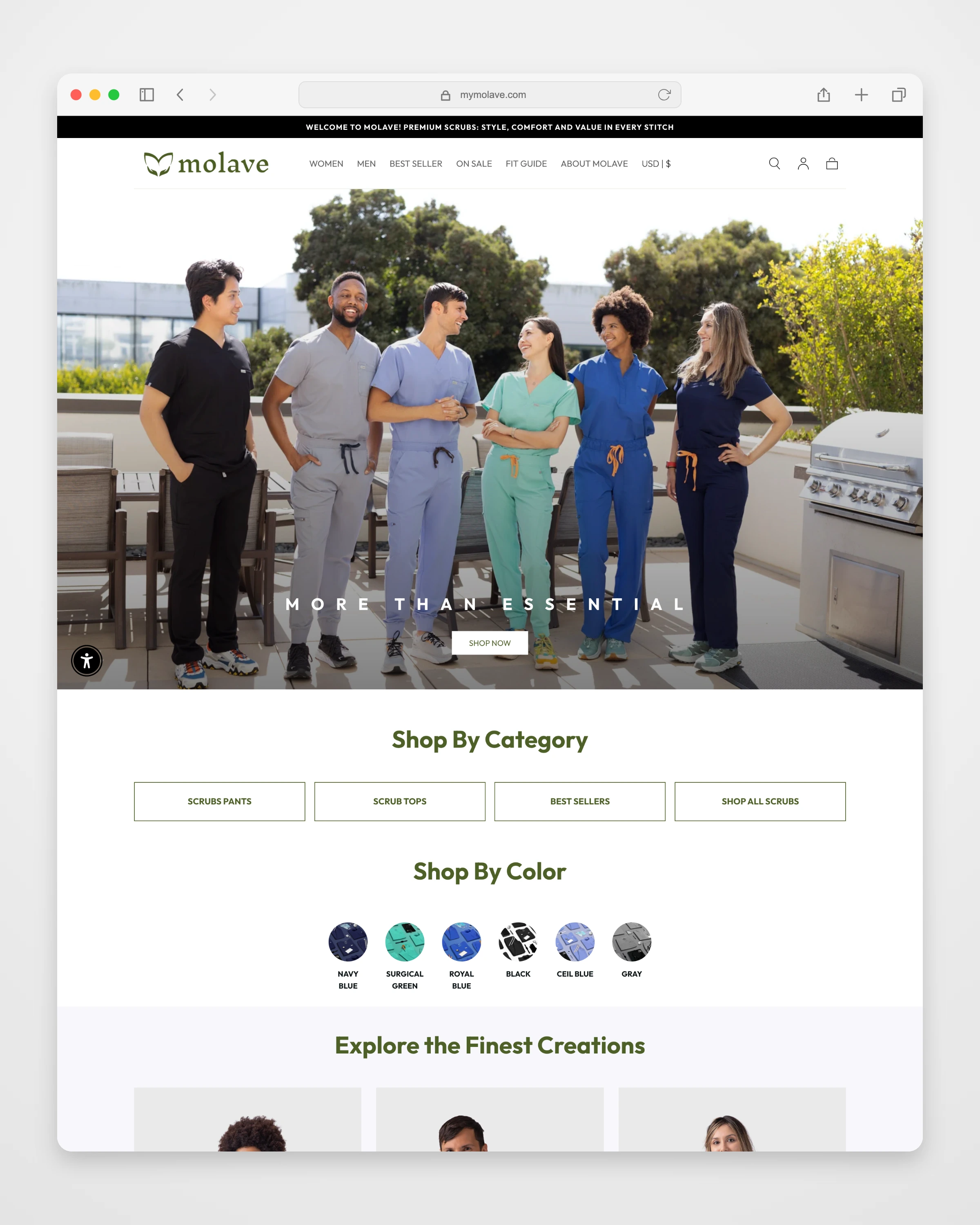 Molave Apparel collection or service page mockup