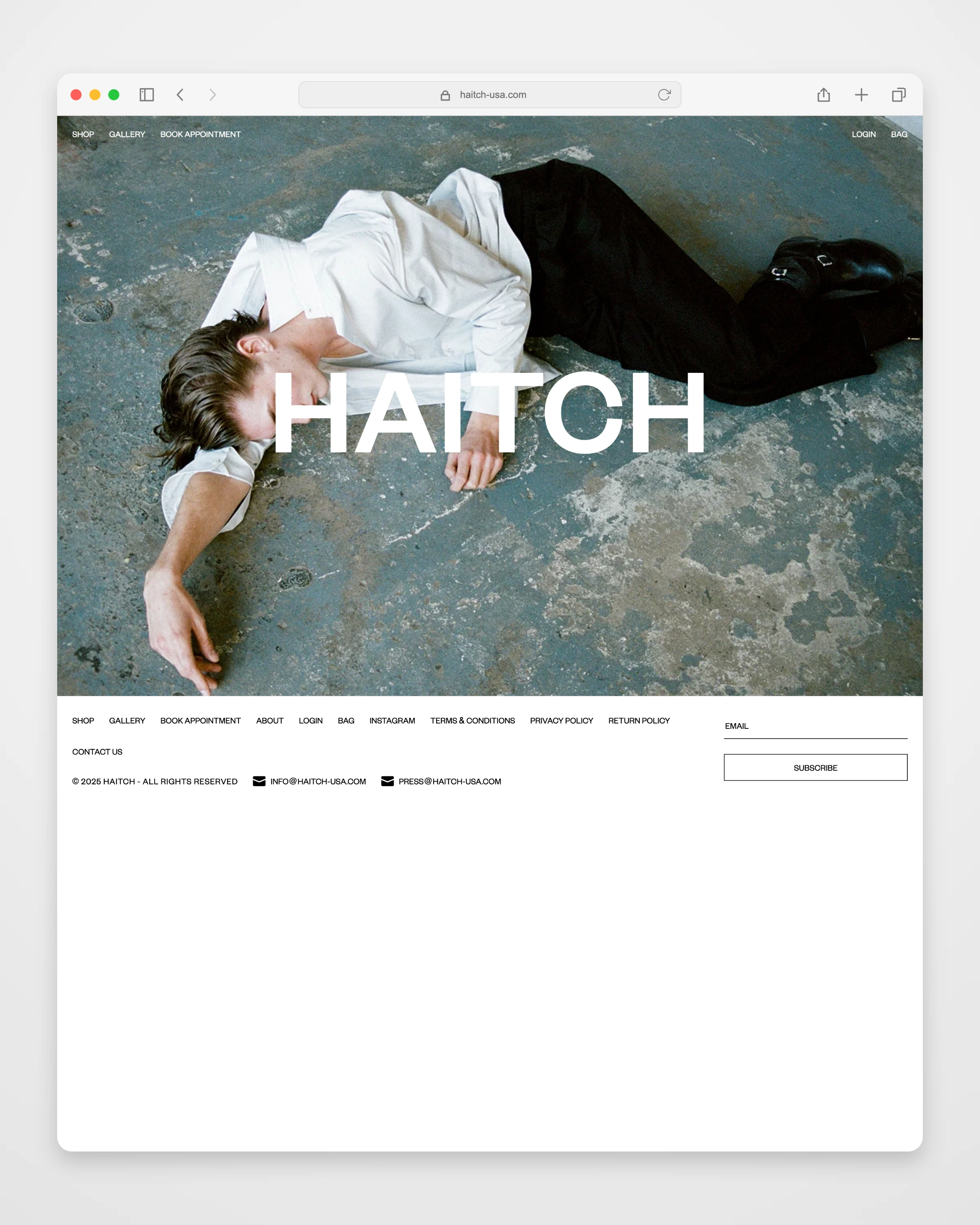 HAITCH collection or service page mockup