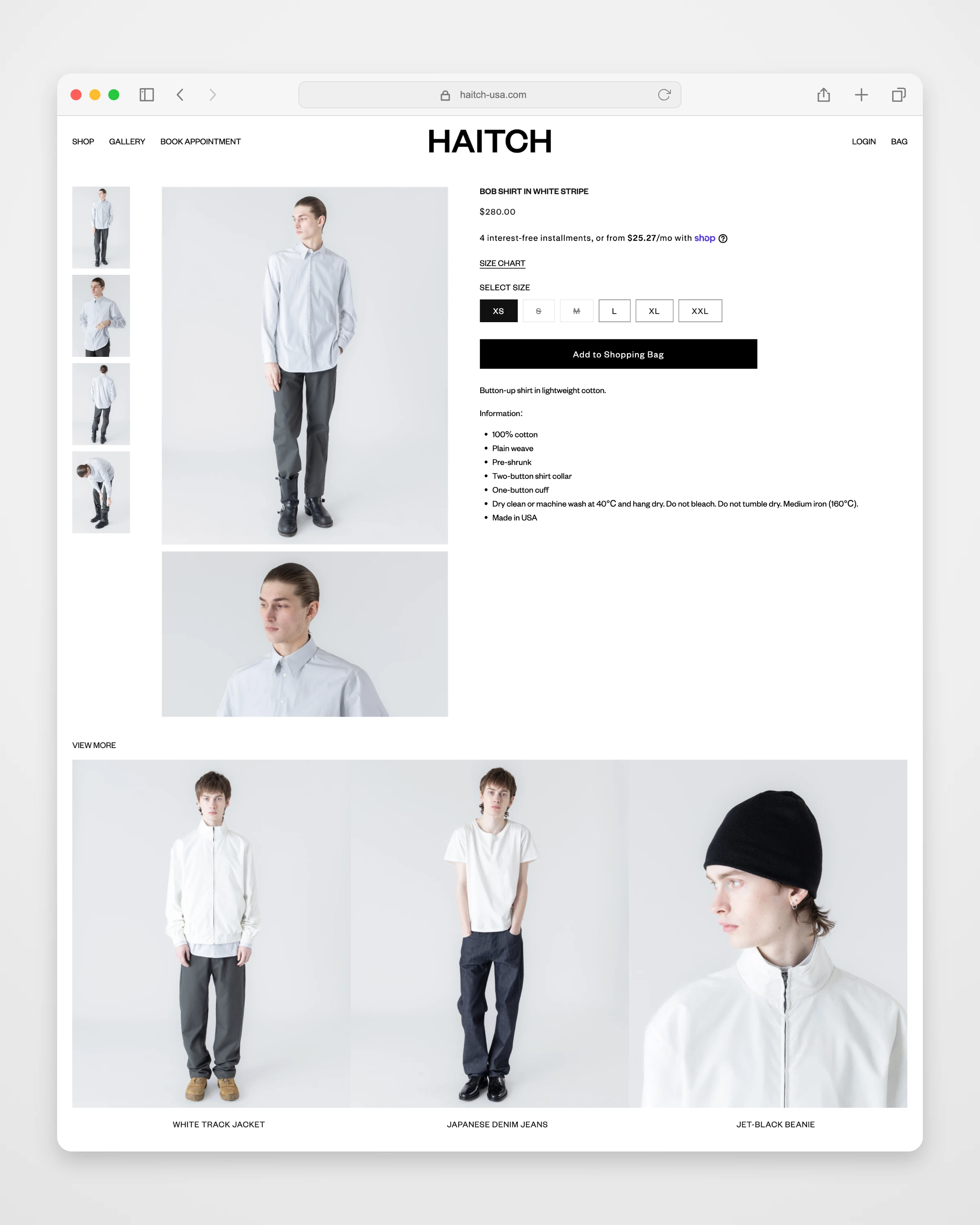 HAITCH detail page mockup