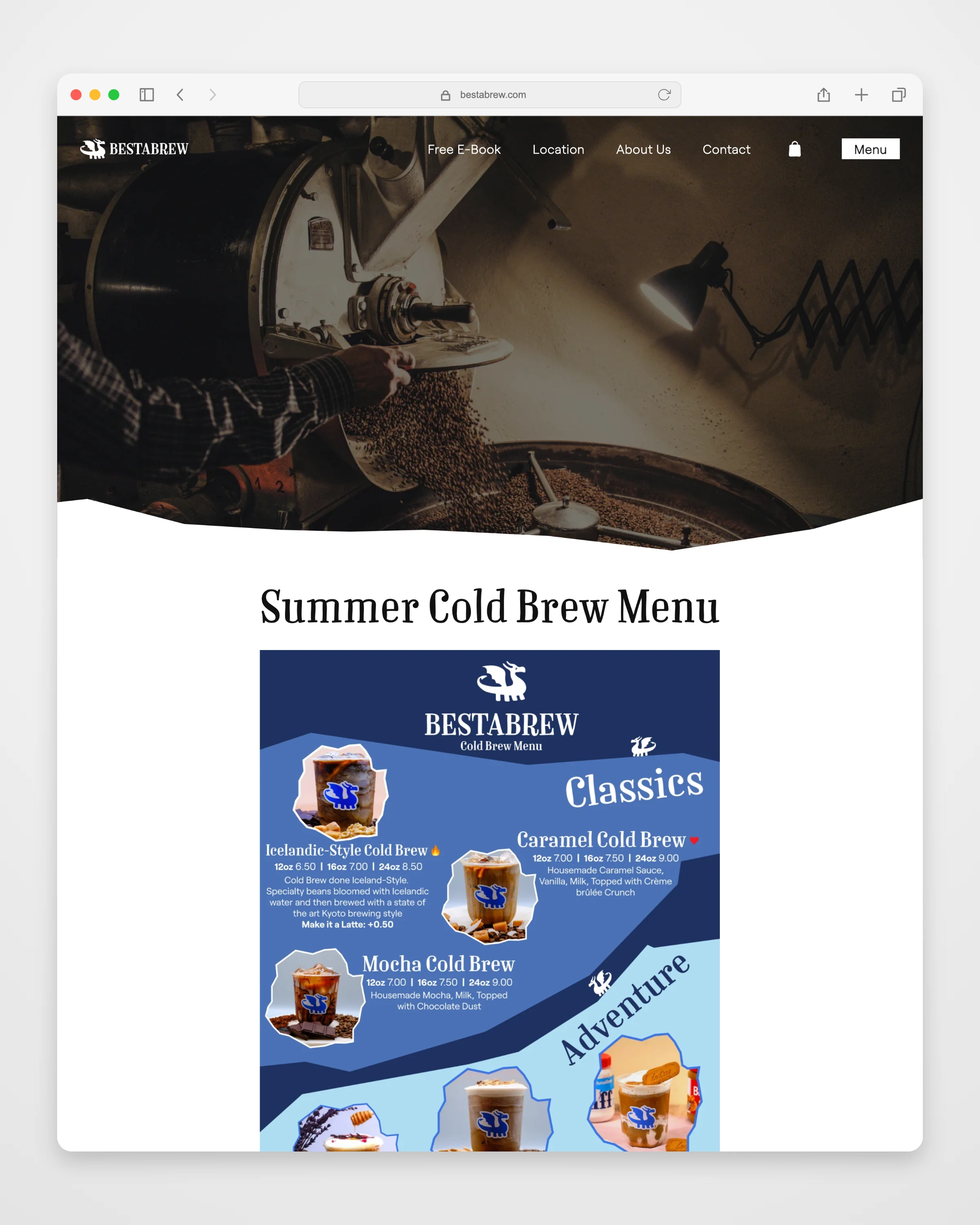 Bestabrew detail page mockup
