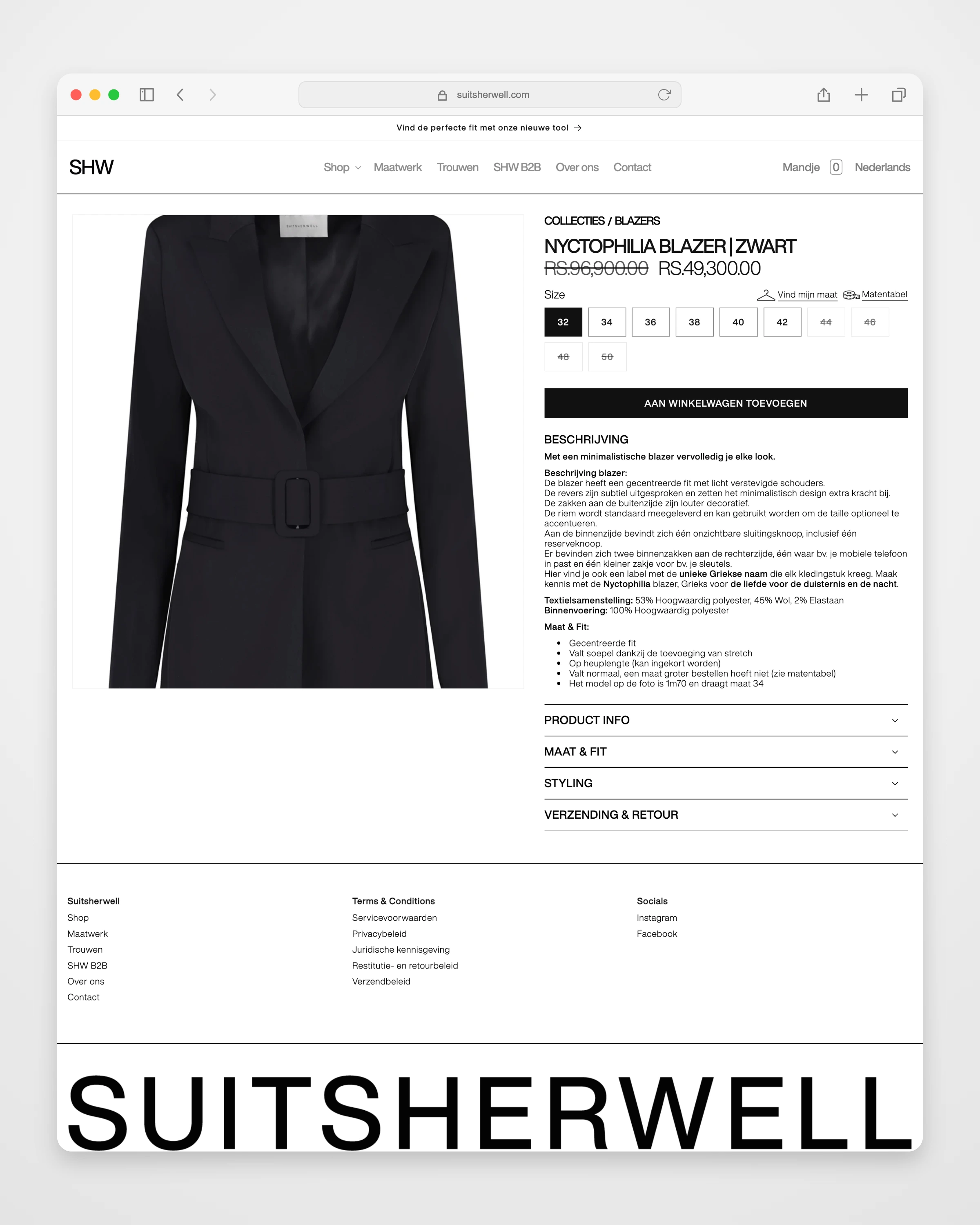 Suitsherwell detail page mockup