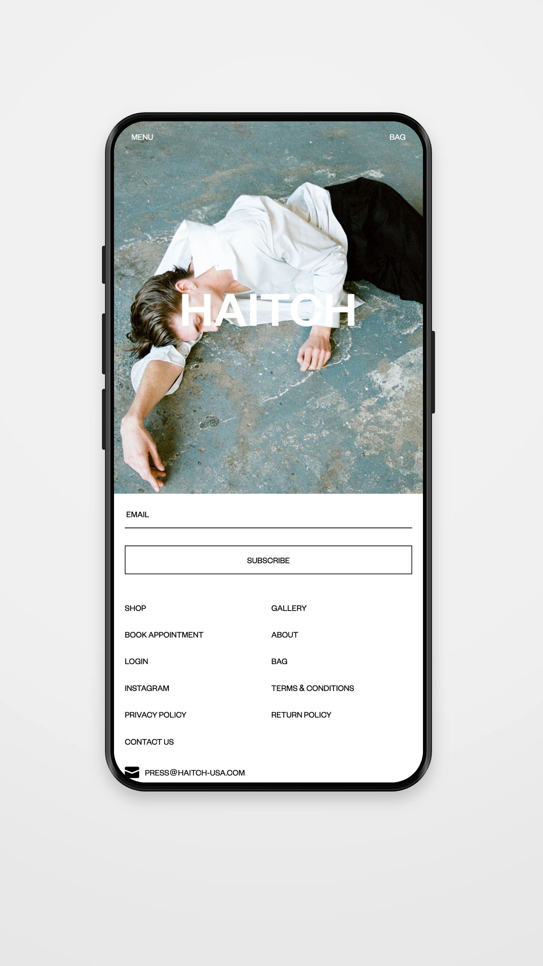 HAITCH mobile detail page mockup