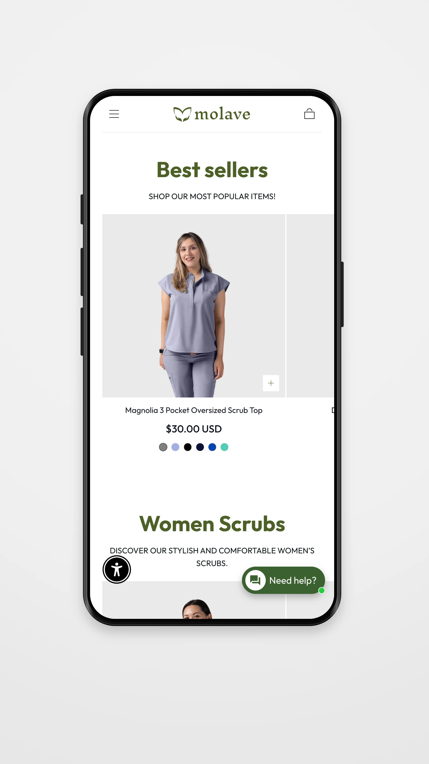 Molave Apparel mobile detail page mockup