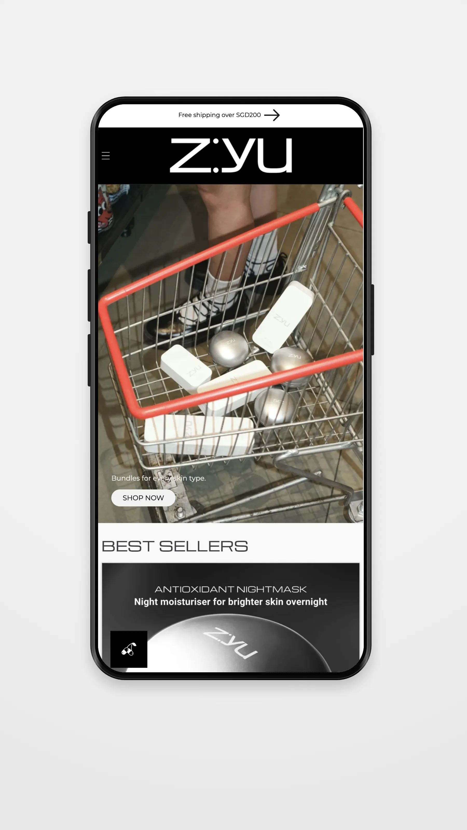z:yu mobile detail page mockup