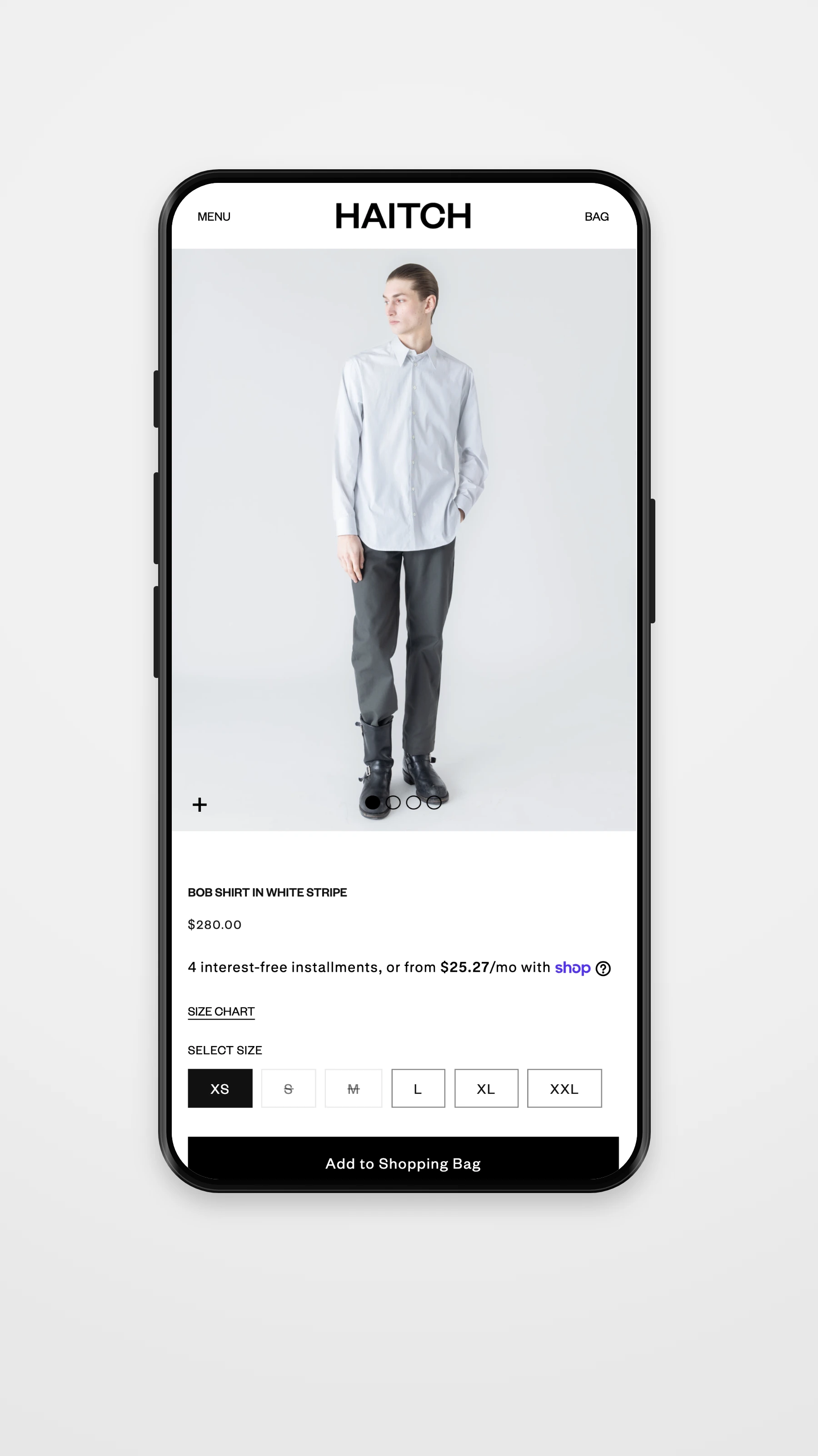 HAITCH mobile navigation mockup