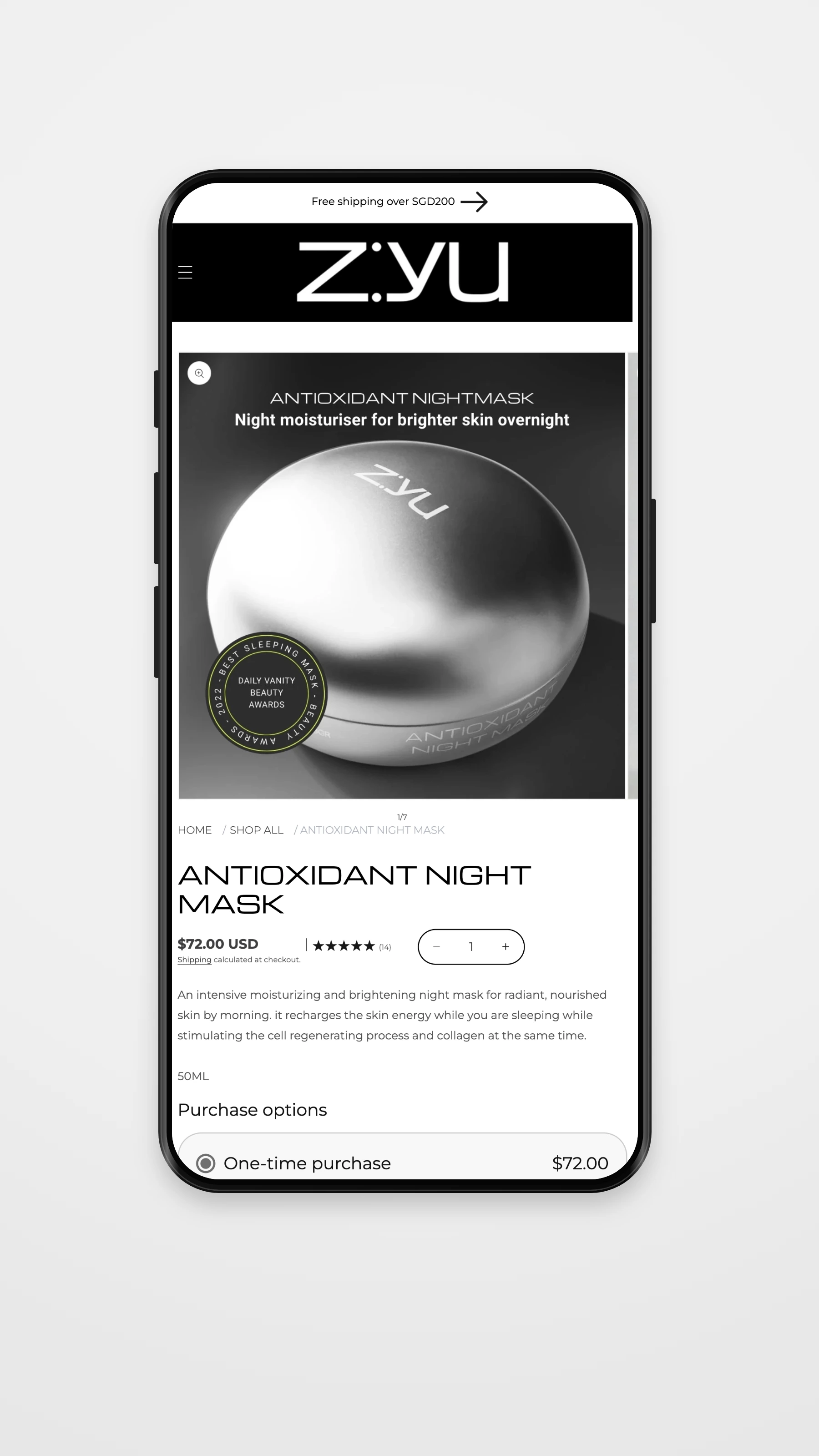 z:yu mobile navigation mockup