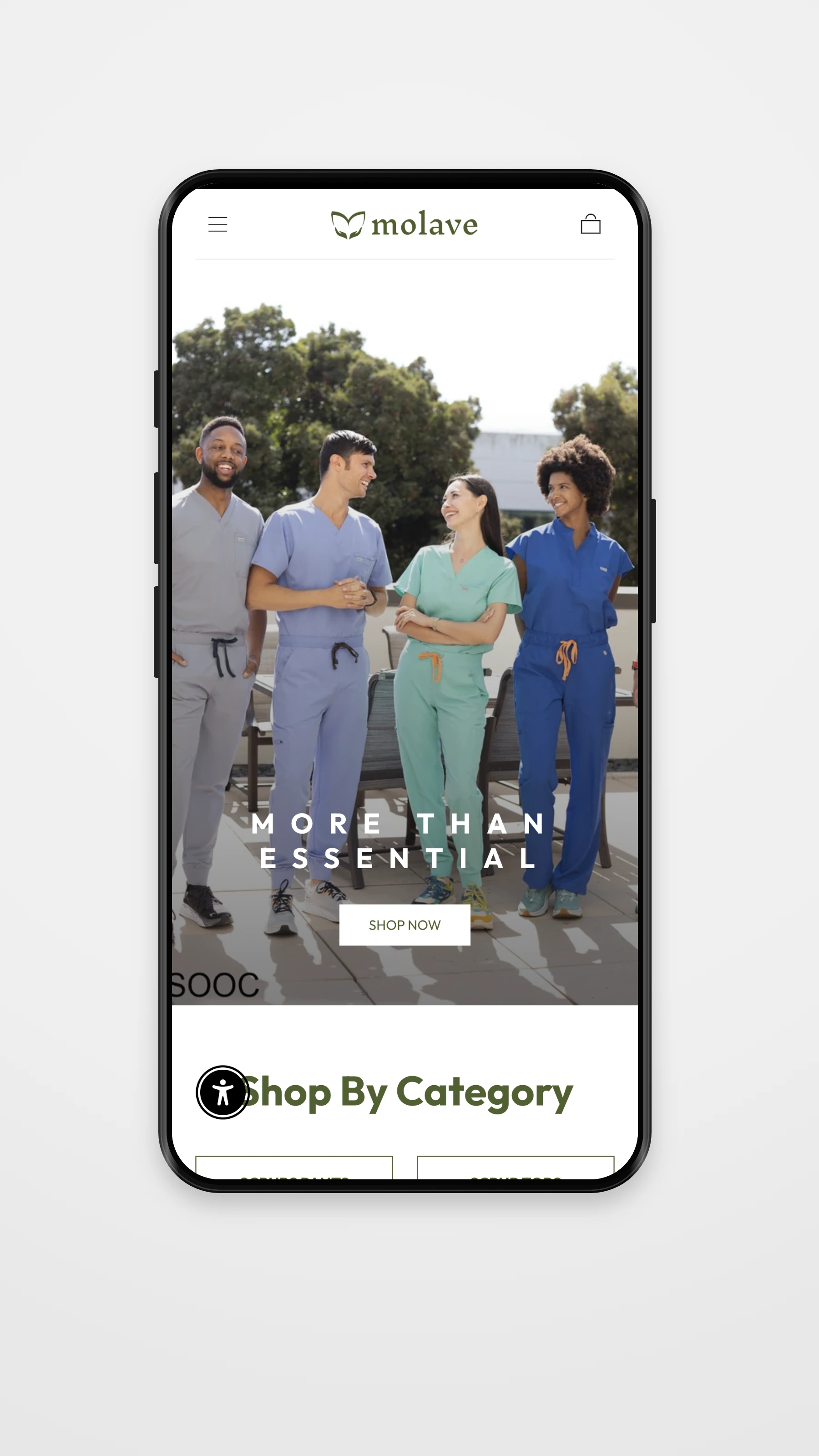 Molave Apparel mobile homepage mockup
