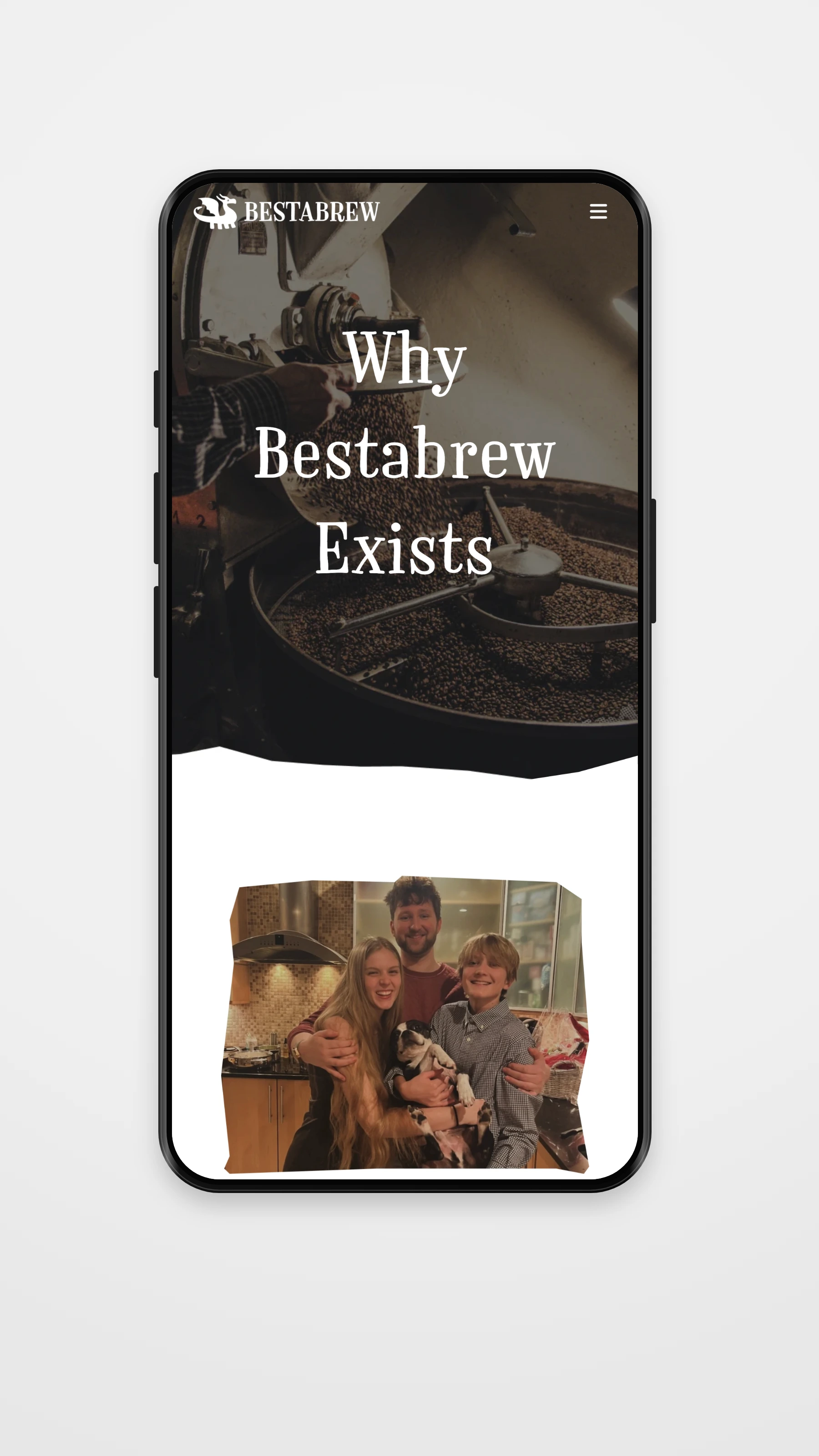 Bestabrew mobile homepage mockup