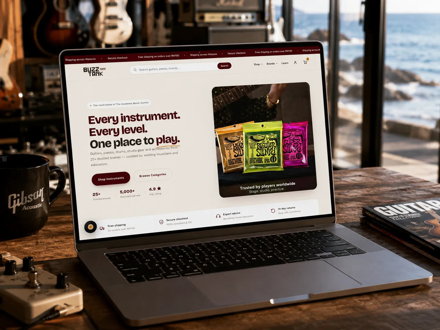 Buzztank Shopify store mockup
