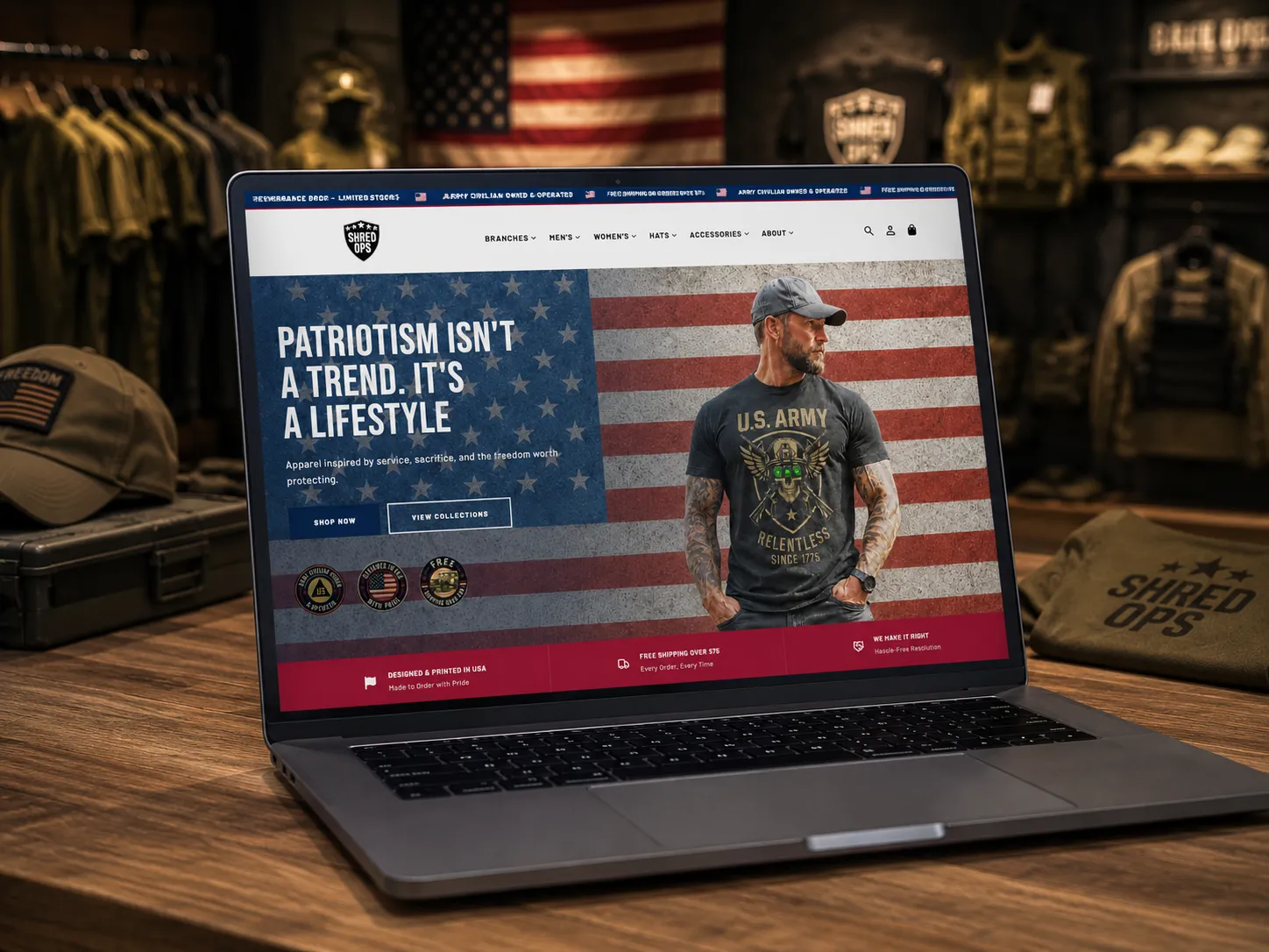 Shred Ops Shopify store mockup