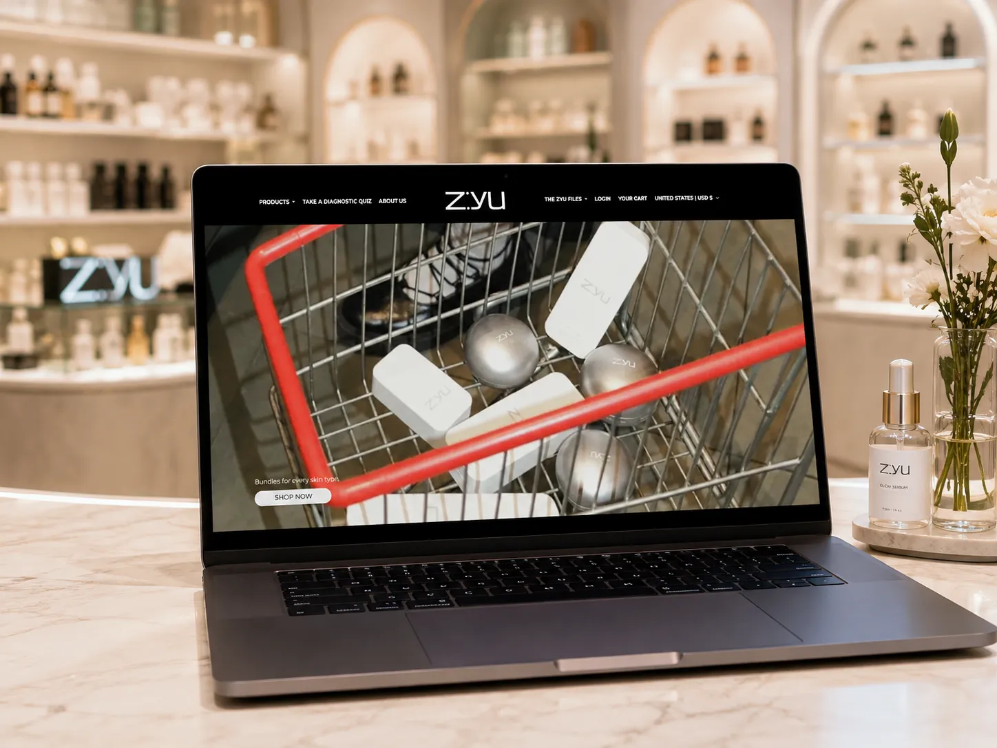 z:yu Shopify store mockup
